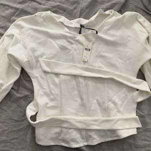 NWT Anthropologie Metier Structured Top with Waist Tie Size S